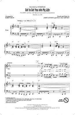 page one of Got To Get You Into My Life (arr. Kirby Shaw) (SATB Choir)