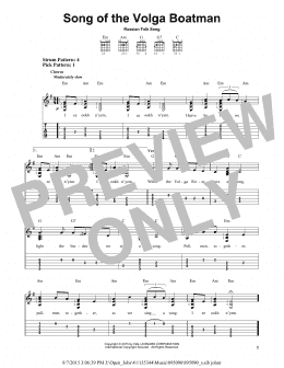page one of Song Of The Volga Boatman (Easy Guitar Tab)