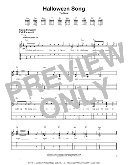 page one of Halloween Song (Easy Guitar Tab)