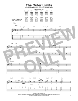 page one of Outer Limits (Easy Guitar Tab)