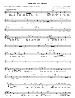 page one of Turn Your Love Around (Lead Sheet / Fake Book)