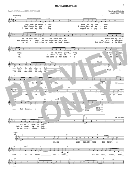 page one of Margaritaville (Lead Sheet / Fake Book)