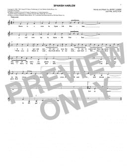 page one of Spanish Harlem (Lead Sheet / Fake Book)