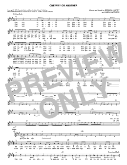 page one of One Way Or Another (Lead Sheet / Fake Book)