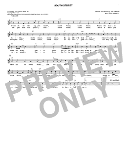 page one of South Street (Lead Sheet / Fake Book)