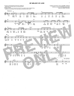 page one of My Melody Of Love (Lead Sheet / Fake Book)