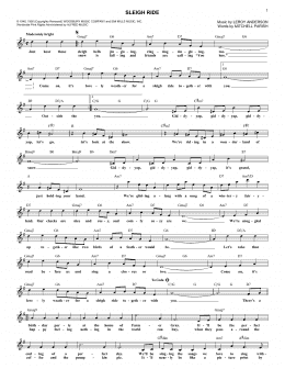 page one of Sleigh Ride (Lead Sheet / Fake Book)