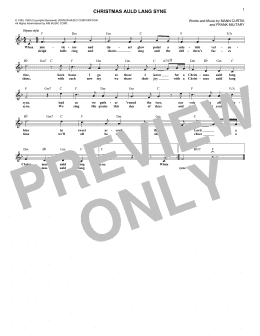 page one of Christmas Auld Lang Syne (Lead Sheet / Fake Book)