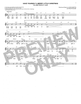 page one of Have Yourself A Merry Little Christmas (Lead Sheet / Fake Book)