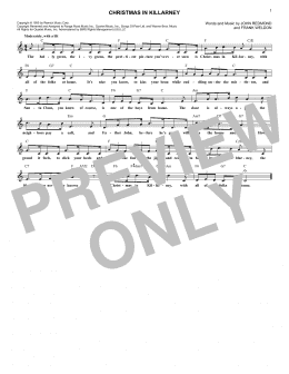 page one of Christmas In Killarney (Lead Sheet / Fake Book)