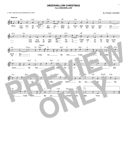 page one of Greenwillow Christmas (Lead Sheet / Fake Book)