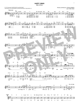 page one of Happy Xmas (War Is Over) (Lead Sheet / Fake Book)