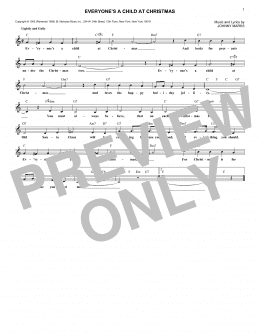 page one of Everyone's A Child At Christmas (Lead Sheet / Fake Book)