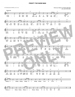 page one of Frosty The Snow Man (Lead Sheet / Fake Book)