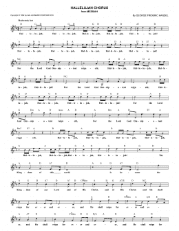 page one of Hallelujah Chorus (Lead Sheet / Fake Book)