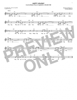 page one of Happy Holiday (Lead Sheet / Fake Book)