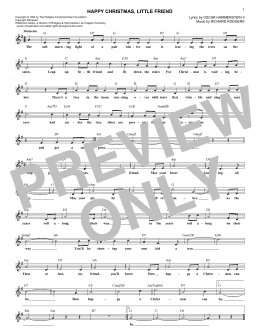 page one of Happy Christmas, Little Friend (Lead Sheet / Fake Book)