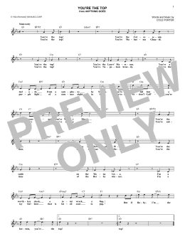 page one of You're The Top (Lead Sheet / Fake Book)