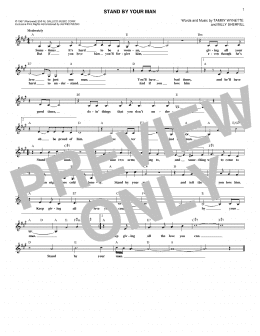 page one of Stand By Your Man (Lead Sheet / Fake Book)