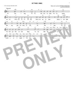 page one of Of Thee I Sing (Lead Sheet / Fake Book)