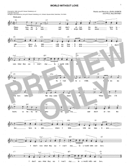 page one of World Without Love (Lead Sheet / Fake Book)