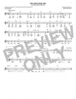 page one of You Light Up My Life (Lead Sheet / Fake Book)