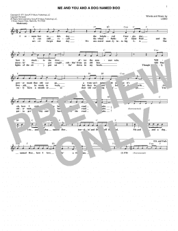 page one of Me And You And A Dog Named Boo (Lead Sheet / Fake Book)