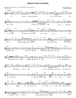 page one of Midnight Train To Georgia (Lead Sheet / Fake Book)
