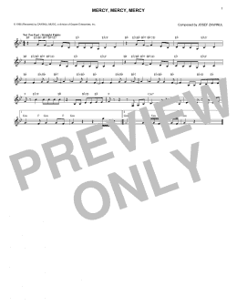 page one of Mercy, Mercy, Mercy (Lead Sheet / Fake Book)