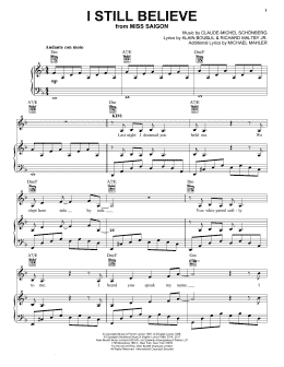 page one of I Still Believe (from Miss Saigon) (Piano, Vocal & Guitar Chords (Right-Hand Melody))