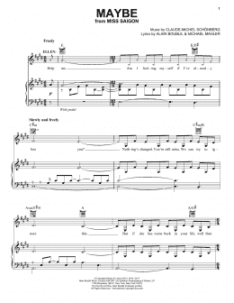 page one of Maybe (from Miss Saigon) (Piano, Vocal & Guitar Chords (Right-Hand Melody))