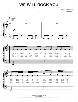 page one of We Will Rock You (Big Note Piano)