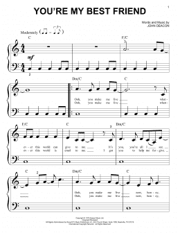 page one of You're My Best Friend (Big Note Piano)