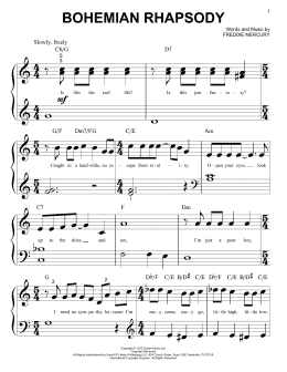 page one of Bohemian Rhapsody (Big Note Piano)