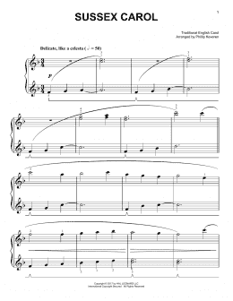 page one of Sussex Carol [Classical version] (arr. Phillip Keveren) (Easy Piano)