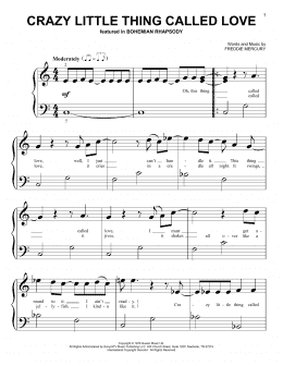 page one of Crazy Little Thing Called Love (Big Note Piano)