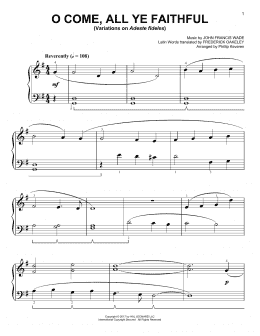 page one of O Come, All Ye Faithful [Classical version] (arr. Phillip Keveren) (Easy Piano)