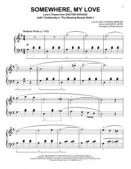 page one of Somewhere, My Love [Classical version] (arr. Phillip Keveren) (Easy Piano)