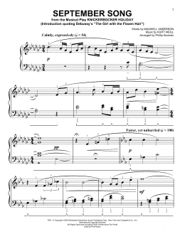 page one of September Song [Classical version] (arr. Phillip Keveren) (Easy Piano)