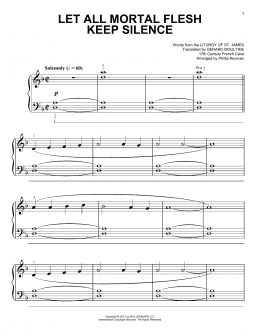 page one of Let All Mortal Flesh Keep Silence [Classical version] (arr. Phillip Keveren) (Easy Piano)