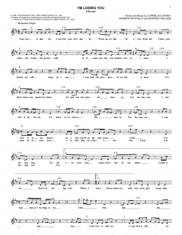 page one of I'm Losing You (I Know) (Lead Sheet / Fake Book)