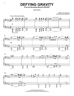 page one of Defying Gravity (from Wicked) (arr. Carol Klose) (Piano Duet)