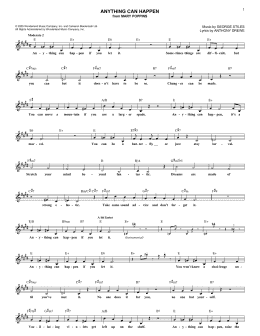 page one of Anything Can Happen (Lead Sheet / Fake Book)