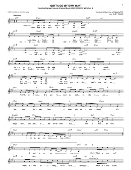 page one of Gotta Go My Own Way (Lead Sheet / Fake Book)