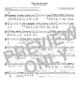 page one of Don't Cry Out Loud (We Don't Cry Out Loud) (from The Boy From Oz) (Lead Sheet / Fake Book)