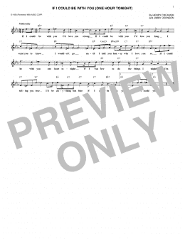 page one of If I Could Be With You (One Hour Tonight) (Lead Sheet / Fake Book)