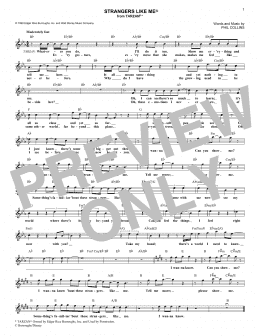 page one of Strangers Like Me (Lead Sheet / Fake Book)