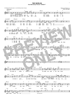 page one of Two Worlds (Lead Sheet / Fake Book)