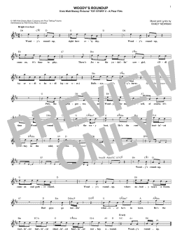 page one of Woody's Roundup (from Toy Story 2) (Lead Sheet / Fake Book)