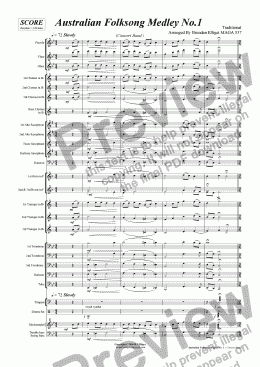 page one of Australian Folksong Medley No. 1 - Concert Band